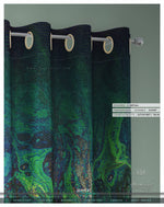 Green Abstract Art PREMIUM Curtain Panel, Available on 12 Fabrics, Made to Order. 100289