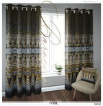 Ornamental Baroque Black PREMIUM Curtain Panel. Available on 12 Fabrics, Made to Order. 100302