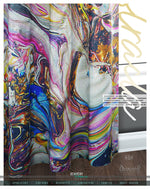 Free Flowing Colors Marbling Art PREMIUM Curtain Panel. Available on 12 Fabrics. Made to Order. 100316