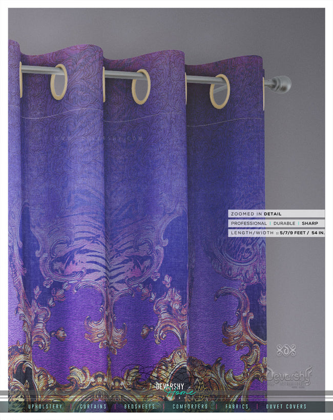 Violet Animal Print PREMIUM Curtain Panel. Available on 12 Fabrics, Made to Order. 100327