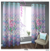 Lavender Scallops Pattern PREMIUM Curtain Panel. Available on 12 Fabrics. Made to Order. 100335