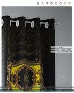 Opulence Of Sicily, Baroque Yellow PREMIUM Curtain. Available on 12 Fabrics. Made to Order. 100336