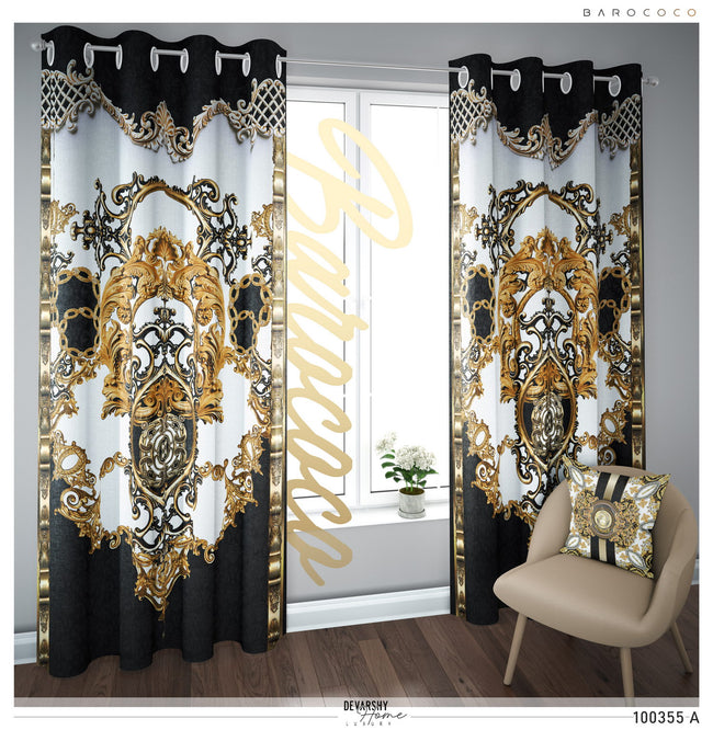 The Amber Room Baroque PREMIUM Curtain. Available on 12 Fabrics. Made to Order. 100355A