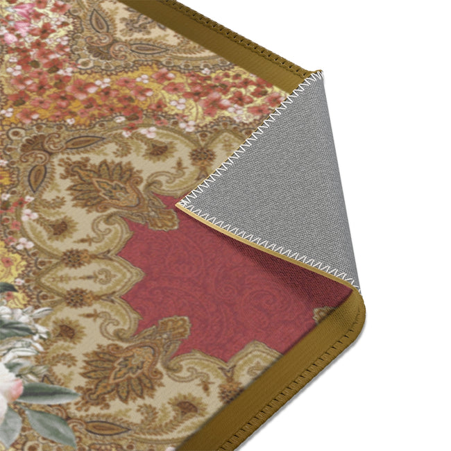 Rose Gold Florals Area Rug, Available in 3 sizes | D20016