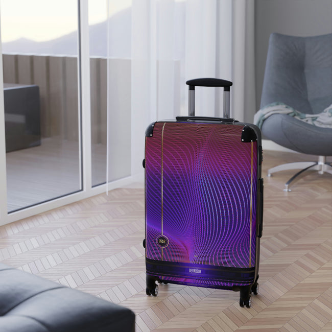 Purple Nazca Lines Suitcase Carry-on Suitcase Stripes Travel Luggage Violet Hard Shell Suitcase in 3 Sizes | 11371B