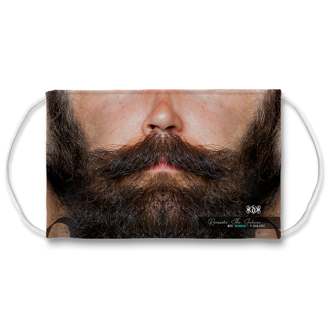 Black Beard Realistic Face Mask With Filter And Nose Wires - 11184