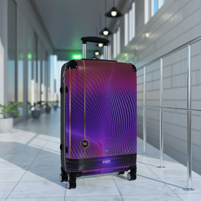 Purple Nazca Lines Suitcase Carry-on Suitcase Stripes Travel Luggage Violet Hard Shell Suitcase in 3 Sizes | 11371B