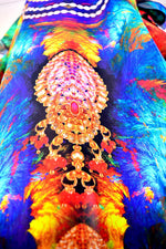 Devarshy Designer Attractive Peacock Design Long Embellished Kaftan Dress - 002 , Apparel - DEVARSHY, DEVARSHY
 - 5