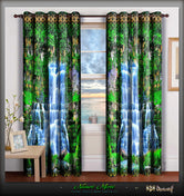 The Gushing Waterfall Printed Blackout Curtains, 2 Panels - 1070