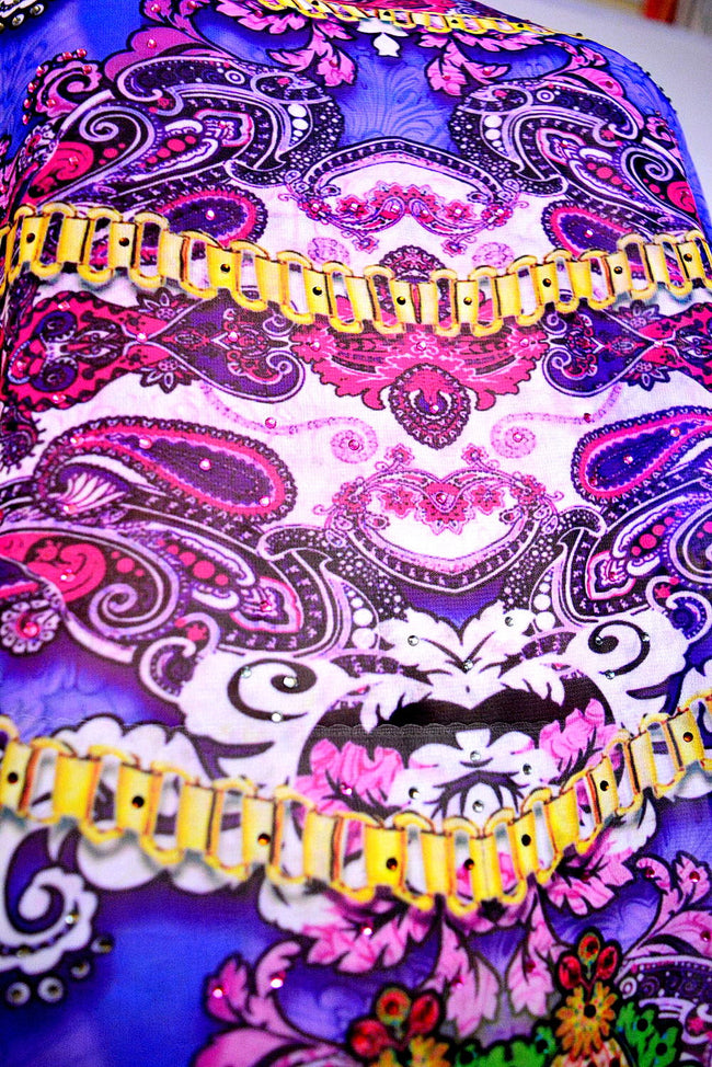 Devarshy Digital print Bohemian Purple Designer Long Embellished Kaftan , Apparel - DEVARSHY, DEVARSHY
 - 4