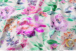 Watercolor Floral Apparel Fabric 3Meters+, 9 Designs | 8 Fabrics Option | Fabric By the Yard | D20163