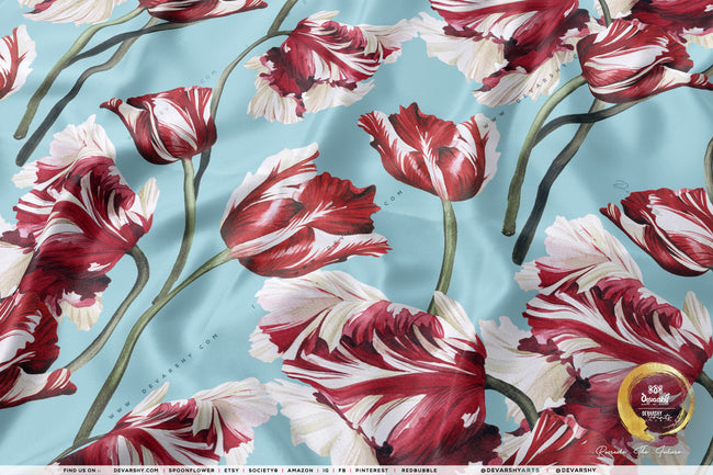 Floral Petals Apparel Fabric 3Meters+, 9 Designs | 8 Fabrics Option | Fabric By the Yard | D20150