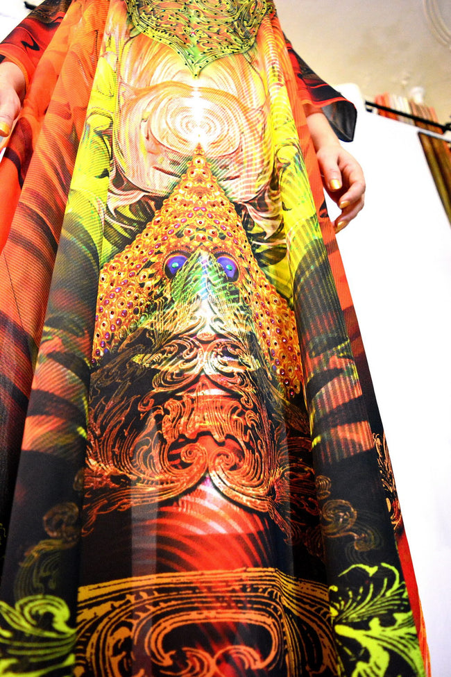 Devarshy Designer Luxury Digital Print Embellished Long Maxi Kaftan - 1052B , Apparel - DEVARSHY, DEVARSHY
 - 5