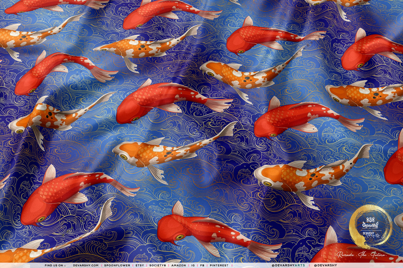 Cloth Fish Shoal Of Fish Upholstery Fabric 3meters 9 Designs & 12 Furnishing ...