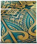 Maori Art Turquoise Area Rug Polynesian Art Carpet, Available in 3 sizes | 100530