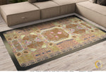 Beige Baroque Floral Area Rug, Available in 3 sizes | D20004