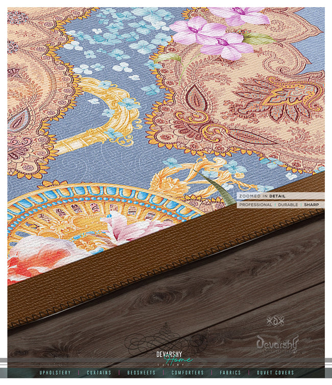Sky Blue Florals Area Rug, Available in 3 sizes | D20013