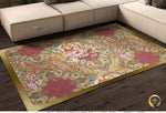 Rose Gold Florals Area Rug, Available in 3 sizes | D20016