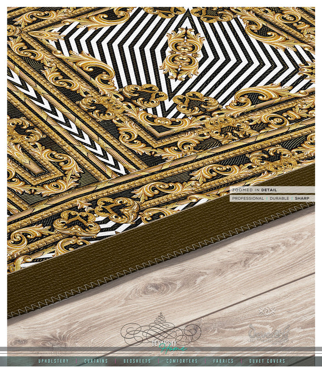 Golden Decorative Quad Area Rug, Available in 3 sizes | D20040