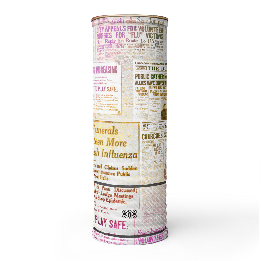 Vintage Newspaper Neck Gaiter Antique Print Mask in 2 Prints 1918 Paper Print Headband, PF - 11194