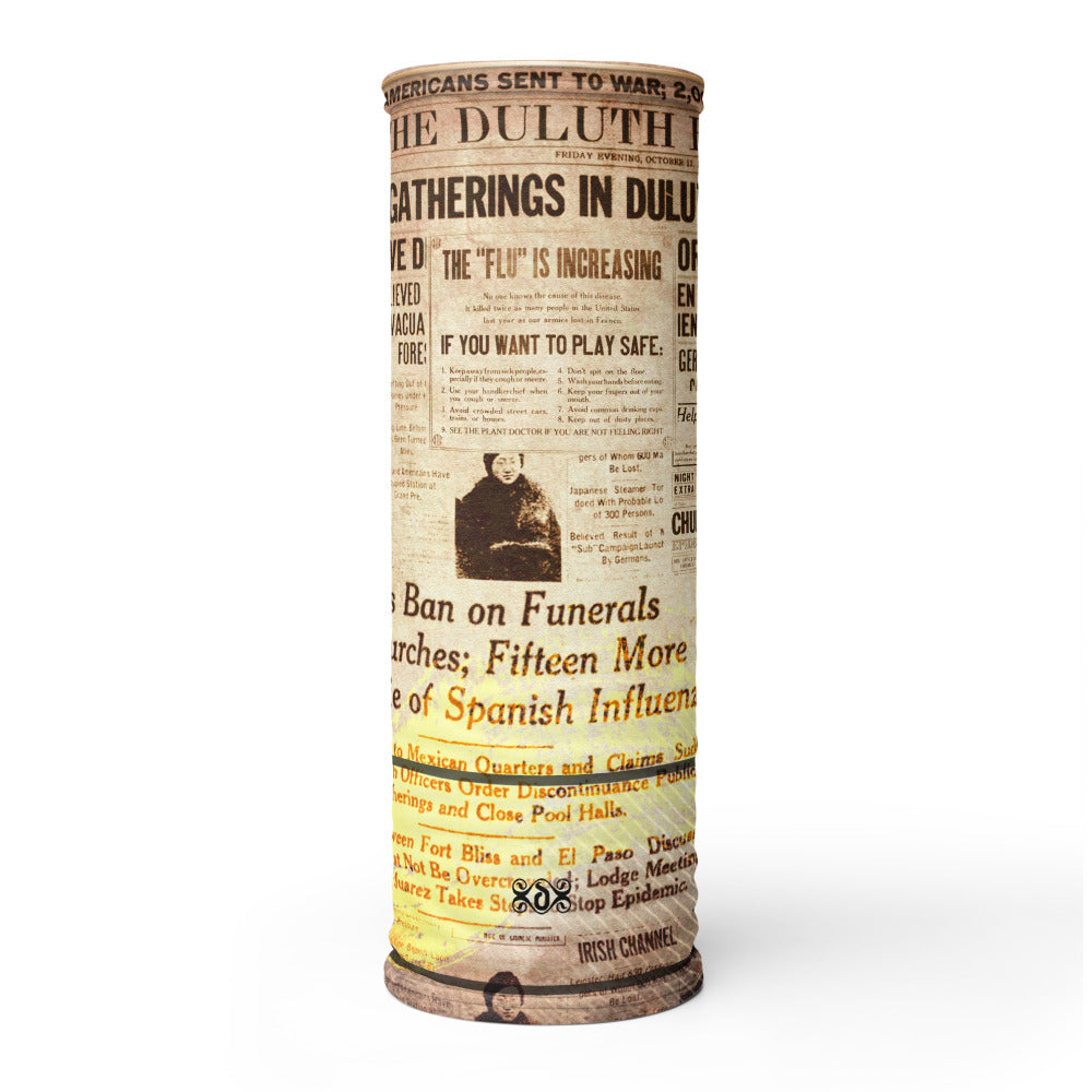 Vintage Newspaper Neck Gaiter Antique Print Mask in 2 Prints 1918 Paper Print Headband, PF - 11194