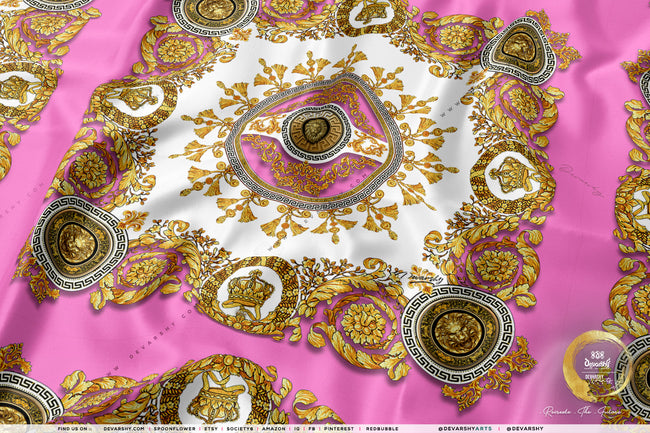 Pink Baroque Upholstery Fabric 3meters Designs & 12 Furnishing Fabrics Golden Baroque Fabric By the Yard | RB0016D