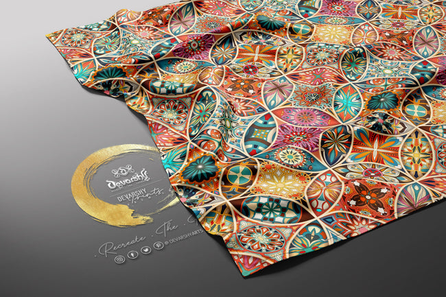 Moroccan Design Apparel Fabric 3Meters+, 9 Designs | 8 Fabrics Option | Fabric By the Yard | D20312