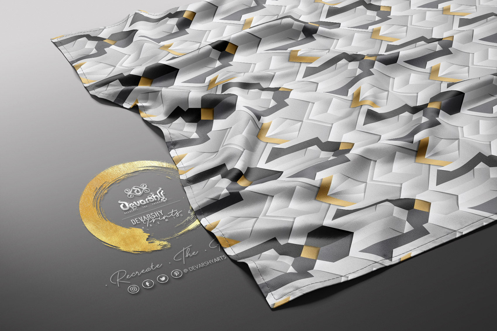 Geometric Apparel Fabric 3Meters+, 9 Designs | 8 Fabrics Option | Fabric By the Yard | D20264