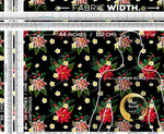 Red Poinsettia Apparel Fabric 3Meters+, 9 Designs | 8 Fabrics Option | Fabric By the Yard | 070