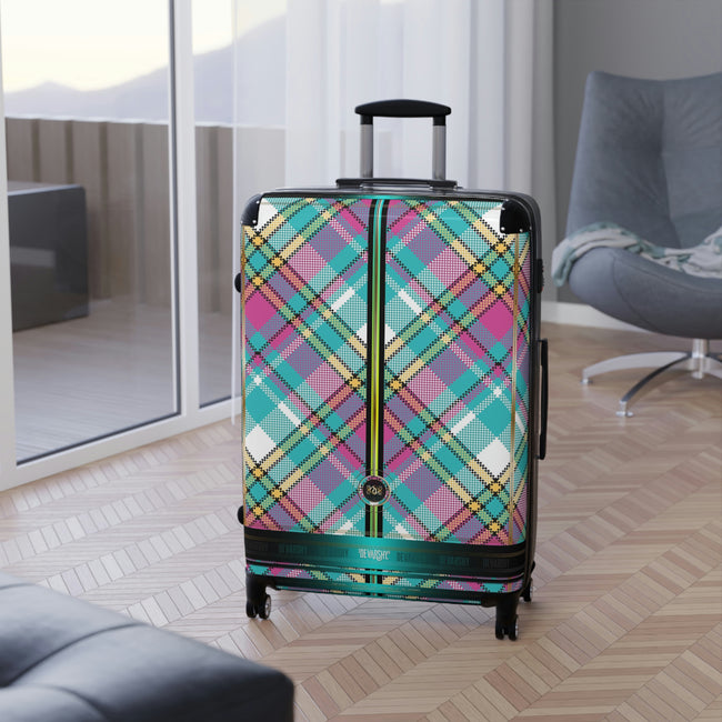 Tartan Plaids Suitcase Carry-on Suitcase Plaids Travel Luggage Hard Shell Suitcase in 3 Sizes | D20109
