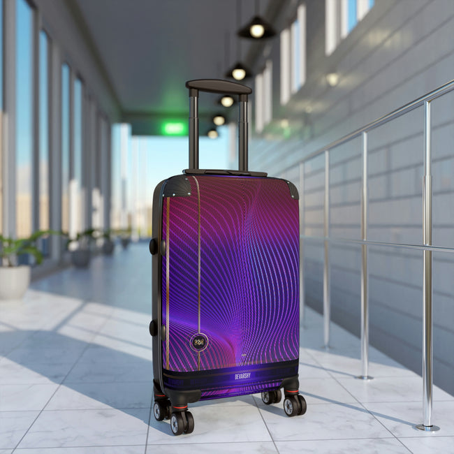 Purple Nazca Lines Suitcase Carry-on Suitcase Stripes Travel Luggage Violet Hard Shell Suitcase in 3 Sizes | 11371B