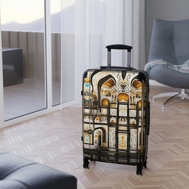 TAJ MAHAL Suitcase Carry-on Suitcase Palace Print Luggage Royal Hard Shell Suitcase in 3 Sizes | D20126