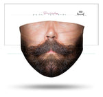 Black Beard Realistic Face Mask With Filter And Nose Wires - 11184