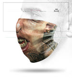 Tattoo Orc Scary Face Mask With Filter And Nose Wires - 90002