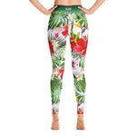 Hibiscus Florals Yoga Leggings Floral Print Leggings High Waist YOGA Leggings, PF - 101017