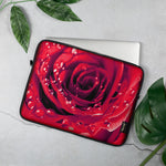 Red Rose Laptop Bag, Floral Print Laptop Sleeve, Lightweight Laptop Case, Floral Laptop Pouch,  PF - 1013