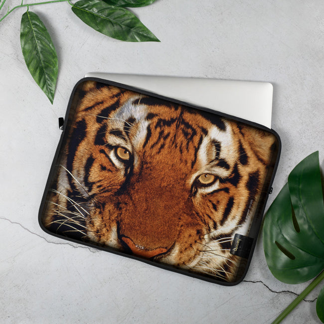 Tiger Face Laptop Sleeve, Lightweight Laptop Case, Animal Print Pouch, Laptop Bag, Notebook Cover, PF - 1020