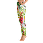 Devarshy Tropical Florals Printed Spandex High Waist Ladies Yoga Leggings, PF - 100865