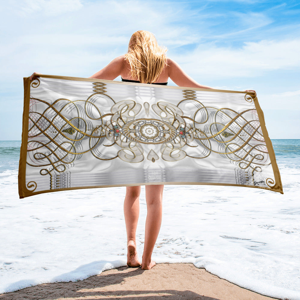 CLASSIC Beach Towel, 2019 Golden brown cotton, signed Bo…