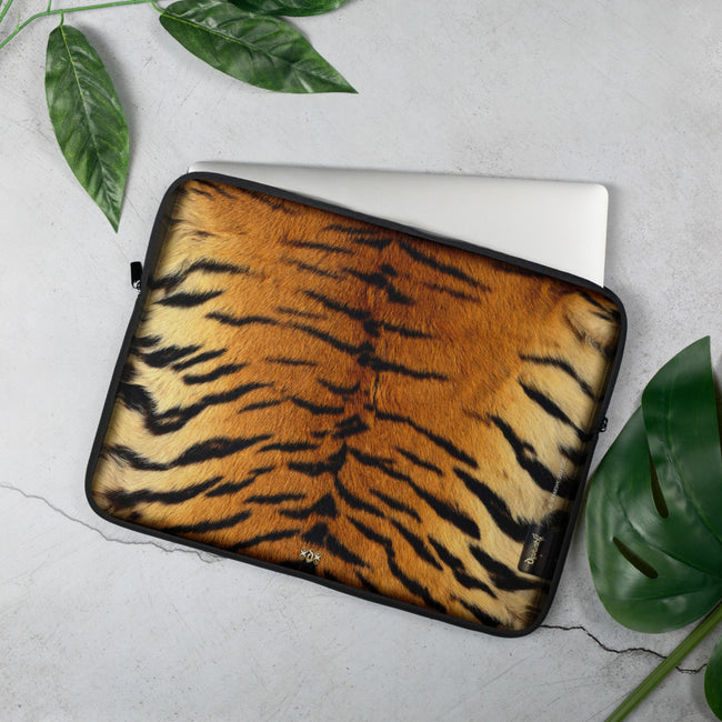 Tiger Print Laptop Sleeve, Animal Print Pouch, Tiger Skin Laptop Bag, Lightweight Laptop Case, PF - 1018