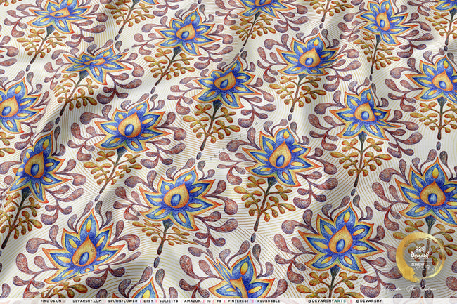 Brocade Print Apparel Fabric 3Meters+, 9 Designs | 8 Fabrics Option | Fabric By the Yard | 066