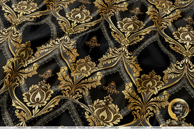 Damask Apparel Fabric 3Meters+, 9 Designs | 8 Fabric Options | Fabric By the Yard | 075